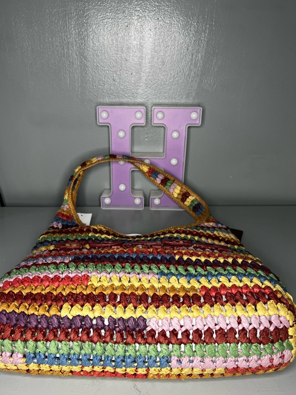 Coach Brooklyn Large Multi Straw Shoulder Bag 34 - Picture 3 of 6